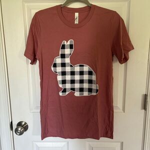 Plaid Rabbit Silhouette Tee Plink Small